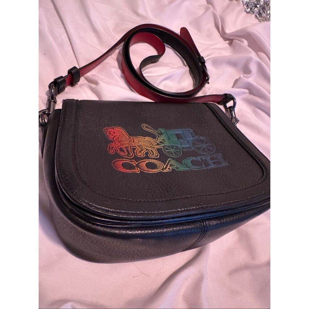 COACh rainbow horse & carriage crossbody/shoulder bag/purse pocketbook handbag - Picture 13 of 14